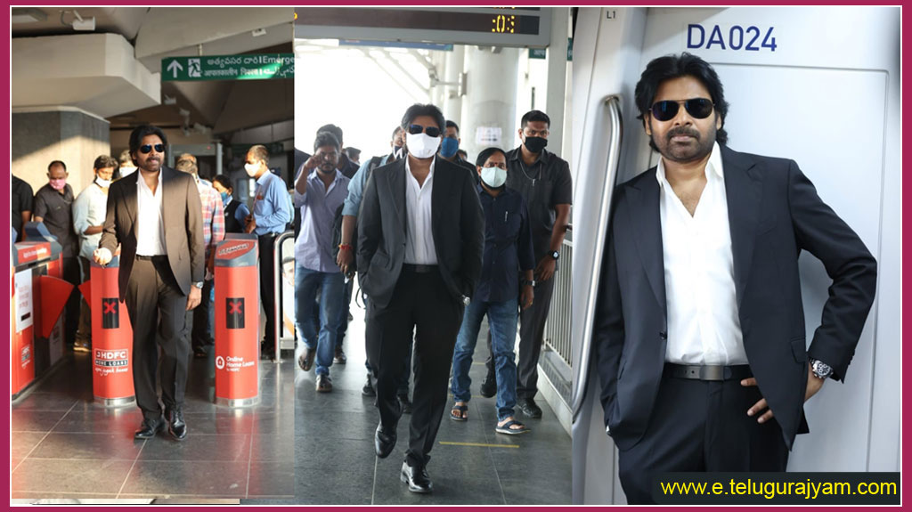 Pawan Kalyan takes metro train- Team uses it as publicity