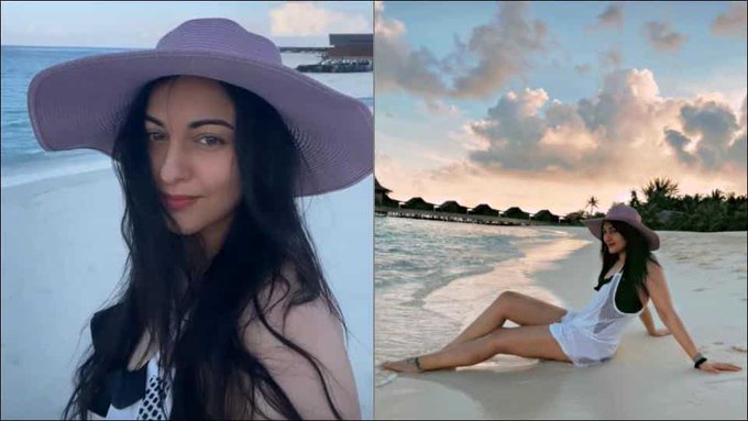 Sonakshi’s beach holiday in Maldives