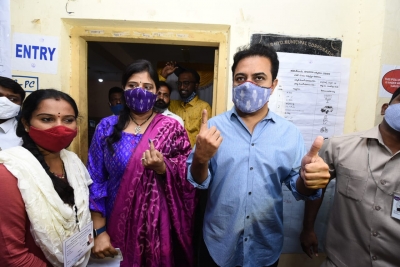 GHMC polls: KTR, Owaisi, Kishan Reddy cast votes