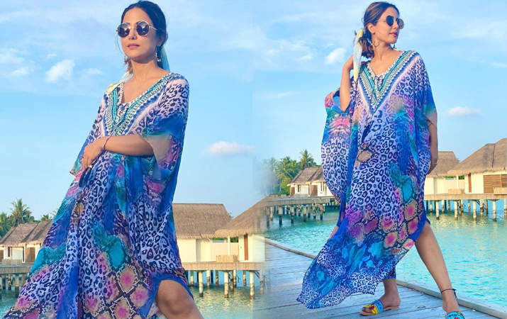 Hina Khan Blue Dress Pics