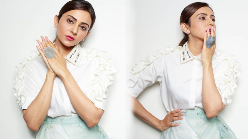 RakulPreet Singh White Dress Stills