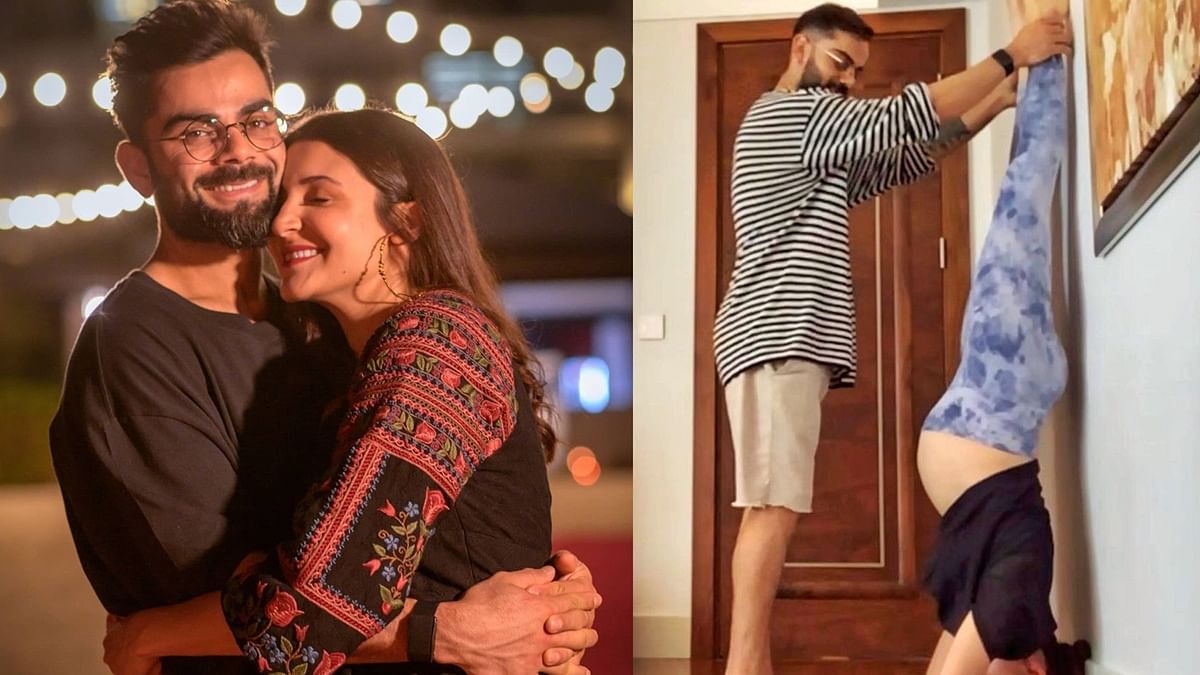 Pregnant Anushka Sharma performs Shirshasana with Virat’s support