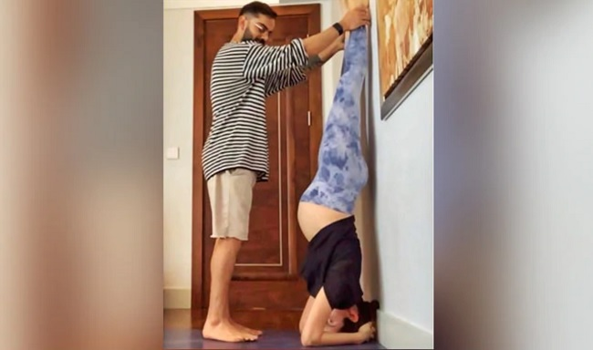 Virushka being trolled for their crazy yoga pose