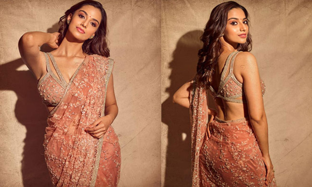 The promising actress Meenakshi Chaudary Sizzles in Saree